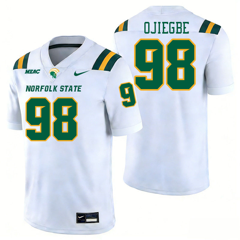 Norfolk State Spartans #98 David Ojiegbe College Football Jerseys,Uniforms Stitched-White